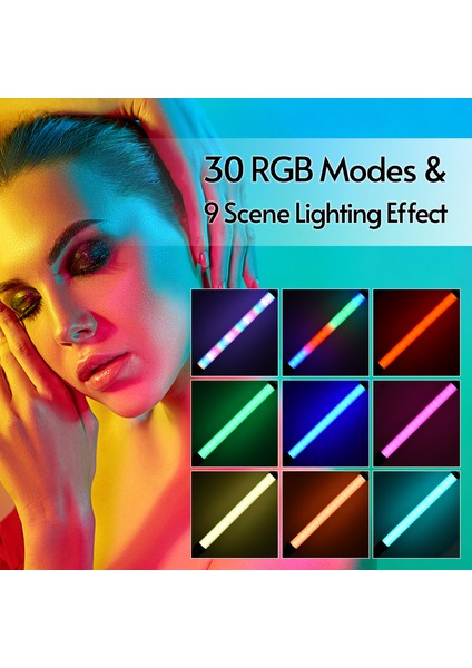 El Tutularak Kullanılan Rgb Işık Sopaı Taşınabilir Iki Renkli Aydınlatılabilir Sahne Işığı Efektli (Yurt Dışından)