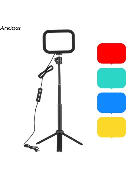 Ph-04 Kompakt LED Video Işık Seti 5600K USB LED Doldurma Işığı 4 Renk (Yurt Dışından)