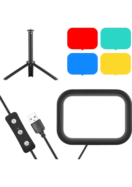 Ph-04 Kompakt LED Video Işık Seti 5600K USB LED Doldurma Işığı 4 Renk (Yurt Dışından)