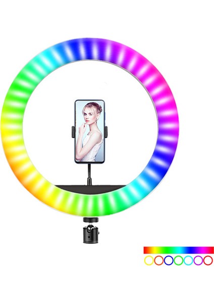 Rgb LED Sie Yuvarlak Işık Telefon Kıskaçlı USB Halka Işık (Yurt Dışından)