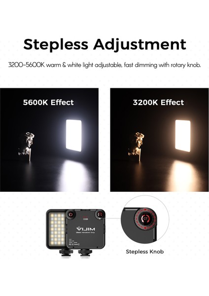 Vıjım Taşınabilir LED Video Işığı Iki Renkli Ayarlanabilir CRI95+ (Yurt Dışından) fırsatları