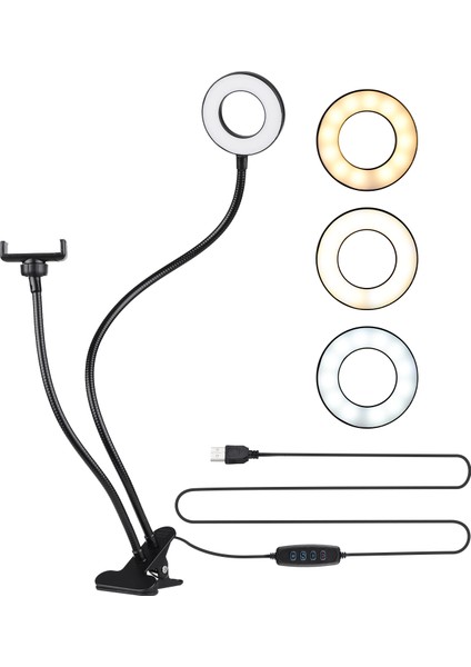 3,5 Inç Cep Telefonu Tutucu ve Esnek Kollu Iki Içinde Bir LED Halka Işığı (Yurt Dışından) fiyatları