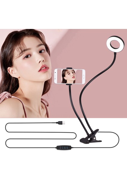 3,5 Inç Cep Telefonu Tutucu ve Esnek Kollu Iki Içinde Bir LED Halka Işığı (Yurt Dışından) fırsatları