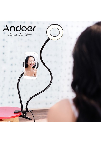 3,5 Inç Cep Telefonu Tutucu ve Esnek Kollu Iki Içinde Bir LED Halka Işığı (Yurt Dışından) indirimleri