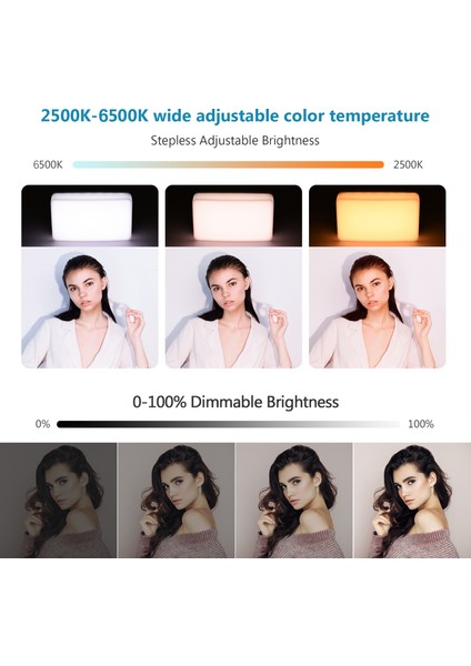 Iki Renk Sıcaklığı Cep LED Video Işığı 2500K - 6500K Ayarlanabilir CRI95+ (Yurt Dışından)