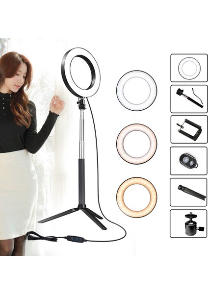 20 Cm/8 Inç LED Halka Işığı Aydınlatma Seviyesi Ayarlanabilir 3 Aydınlatma Modu USB ile Güçlendirilmiş (Yurt Dışından)