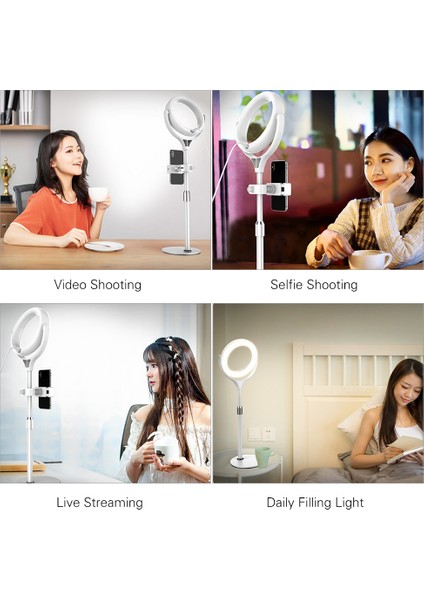 8 Inç LED Halka Işık Seti Videografya ve Fotoğrafçılık Için Ayar 가능 Stand ve Üç Renk Sıcaklığı (Siyah) (Yurt Dışından) indirimleri