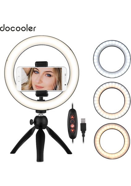 8.6 Inç Taşınabilir LED Halka Işığı 3 Işık Modu Parlaklığı Ayarlanabilir (Yurt Dışından) fırsatları