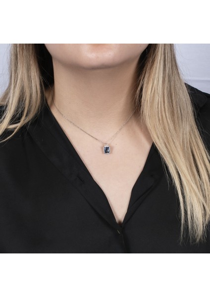 Mistik Topaz Baget Gümüş Kolye NUR-KY03182 fiyatları