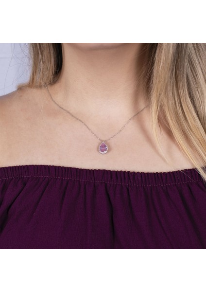 Su Damlası Gümüş Kolye NUR-KY03153