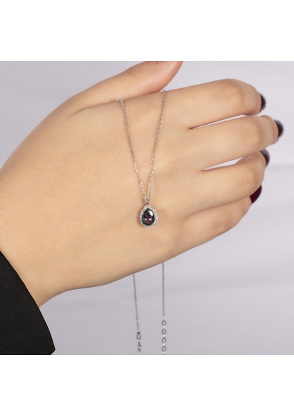 Mistik Topaz Su Damlası Gümüş Kolye NUR-KY03166 fırsatları