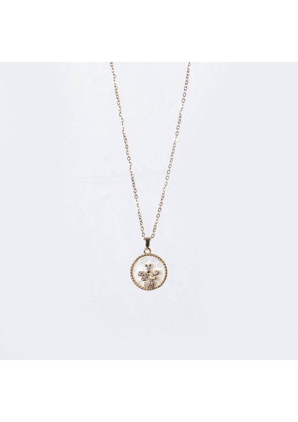 Arılı Gold Çelik Kolye NUR-CL00339
