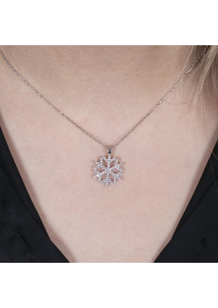 Kar Tanesi Gümüş Kolye NUR-KY03184