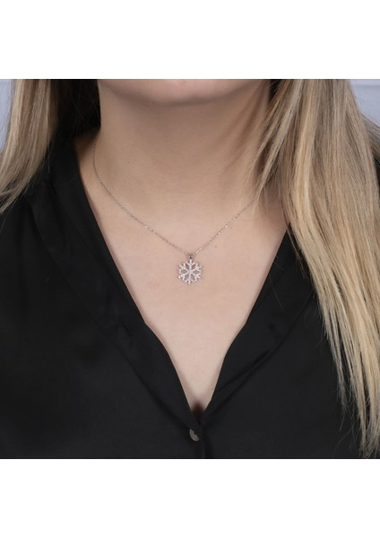 Kar Tanesi Gümüş Kolye NUR-KY03184 fiyatları
