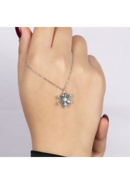 Mavi Lotus Gümüş Kolye NUR-KY03165 modelleri