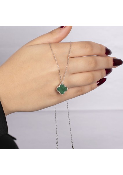 Yeşil Yonca Gümüş Kolye NUR-KY03169 modelleri