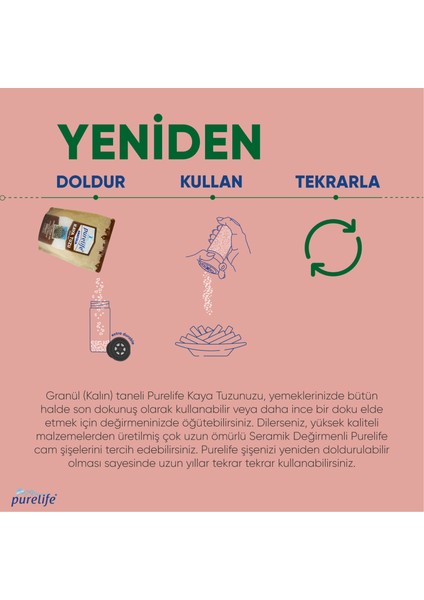 Kaya Tuzu Granül 500g | Anadolu | Sofrada Öğütme Tuzu | Rafine Edilmemiş Doğal Tuz | Yüksek Mineralli fırsatları