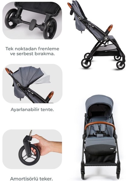 Xflop Autofold Kabin Boy Bebek Arabası Dark Grey