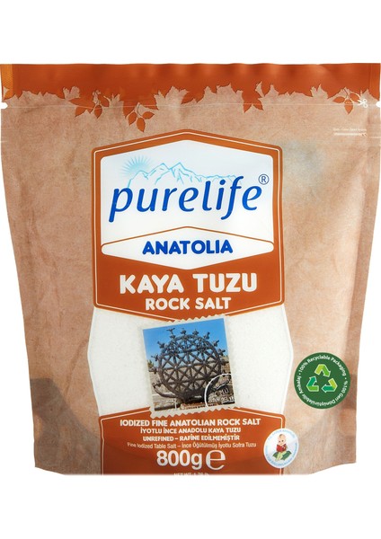 Kaya Tuzu Ince Iyotlu Anadolu Kaya Tuzu 800g | Rafine Edilmemiş & Doğal Tuz | Yüksek Mineralli
