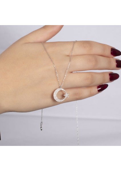 Ay Yıldız Gümüş Kolye NUR-KL03181 modelleri