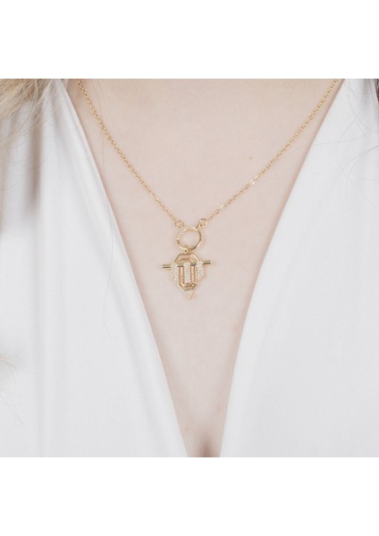 Rozet Gold Çelik Kolye NUR-CL00384 fiyatları