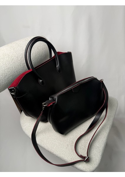 Tote Model Büyük Boy Yavrulu El ve Çapraz Çanta Siyah fırsatları
