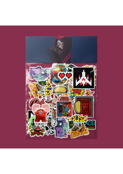 Arcade (Retro Oyun) Sticker Paketi -Bullet Journal - Ajanda - Planner - Defter - Laptop Etiket Çıkartma Çok Renkli 10 x 15 Paket Boyutu 3 x 5 cm Stickerlar Paket Içeriği 25 Adet Dadi Ramba