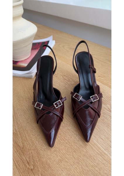 Zenna Bordo Sivri Burun Topuklu Ayakkabı fiyatları