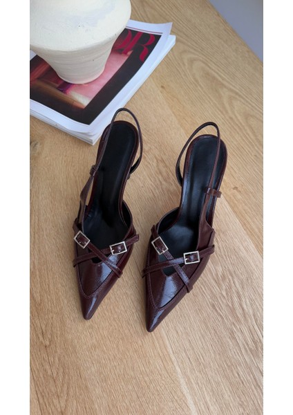 Zenna Bordo Sivri Burun Topuklu Ayakkabı modelleri