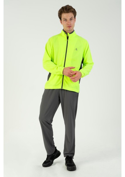 Comfort Erkek Dik Yaka Dar Paça Reglan Kol Neon Yeşil Eşofman Takımı 22544