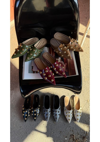 Sivri Burun Gold Tokalı Terlik Siyah fiyatları