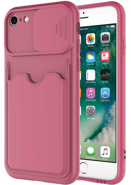 iPhone 8 Kılıf ​iksp Kartix Kapak-Koyu Mor