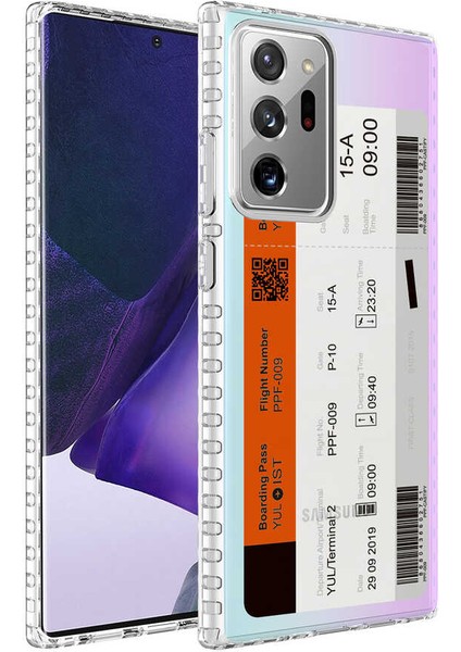 Galaxy Note 20 Ultra Kılıf Airbag Kenarlı Renkli Desenli Silikon Iksp Elegans Kapak-No1