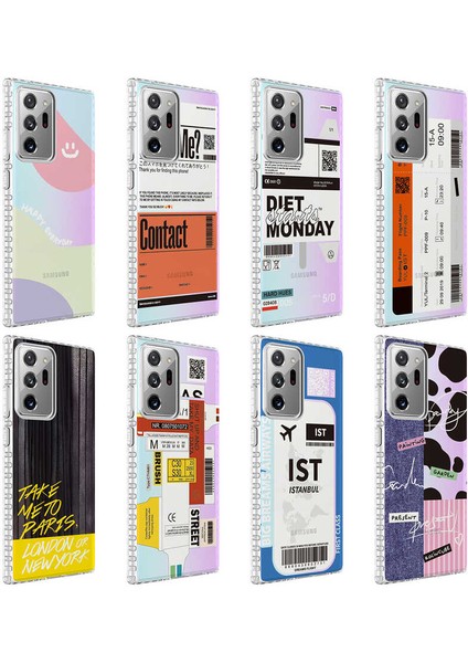 Galaxy Note 20 Ultra Kılıf Airbag Kenarlı Renkli Desenli Silikon Iksp Elegans Kapak-No1 fiyatları