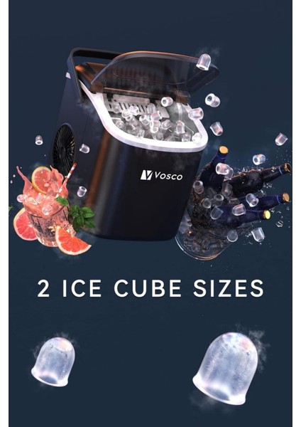 Eko Set Üstü Buz Makinesi 12 Kg Siyah