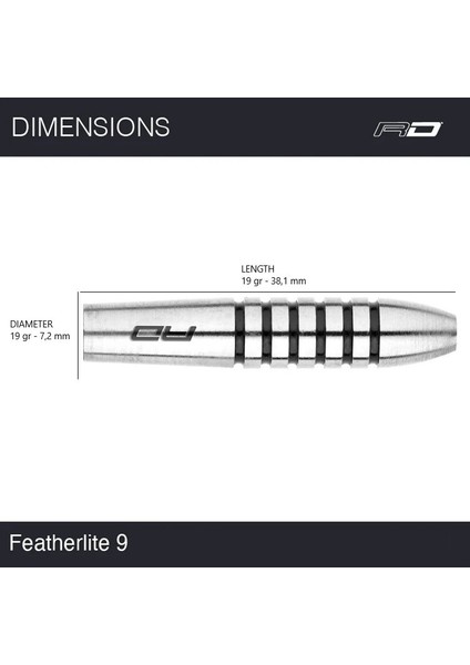 Featherlite 9 % 85 Tungsten Çelik Uçlu Dart Oku modelleri
