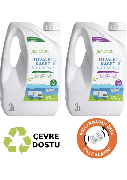 Ölçek Hediyeli - Karavan Tekne Yat Tuvalet Wc Kaset Atık Kimyasalı Lavanta - Çam Kokulu 3 L