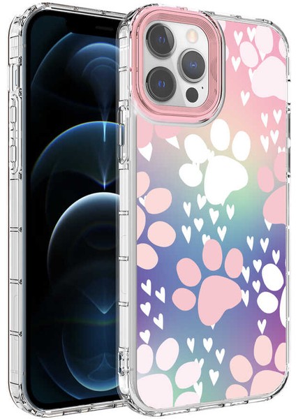 Apple iPhone 14 Pro Max Kılıf Kamera Korumalı Renkli Desenli Sert Silikon Korn Kapak-No7