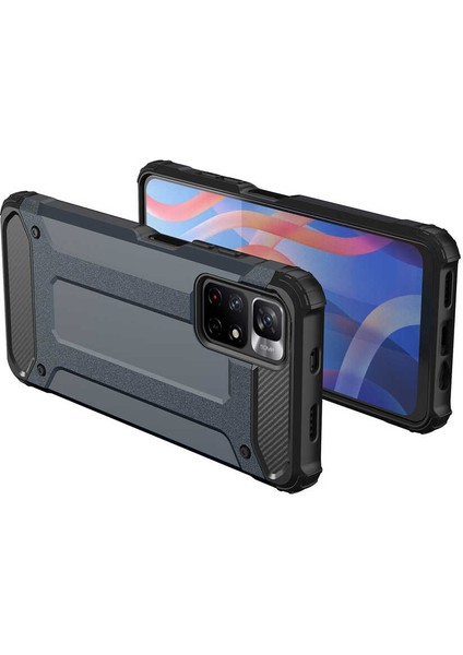 Xiaomi Redmi Note 11S Global Kılıf Iksp Crash Silikon Kapak-Gri