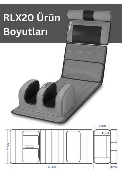 Rlx20 katlanabilir elektrikli tam vücut ısıtmalı masaj yatağı boyun masaj cihazı ayak masaj cihazı