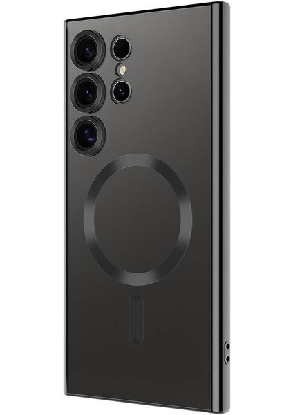 Galaxy S24 Ultra Kılıf Kamera Korumalı Magsafe Wireless Şarj Özellikli Iksp Demre Kapak-Siyah