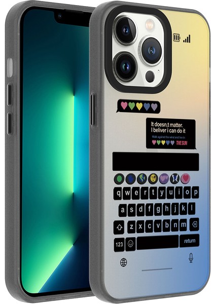 Apple iPhone 13 Pro Kılıf Desenli Iksp Dragon Sert Kapak-Kelimeler