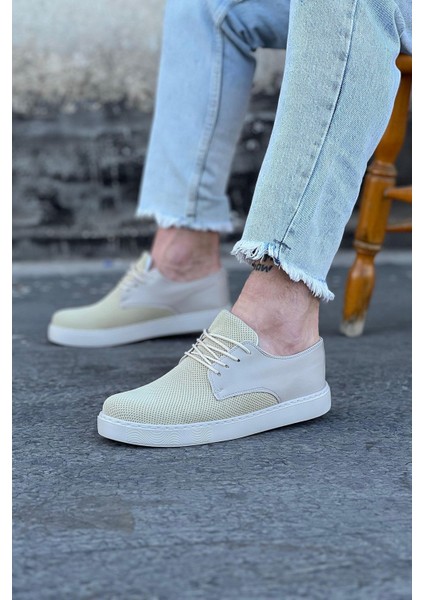 WG016 Bej Triko Erkek Casual Ayakkabı