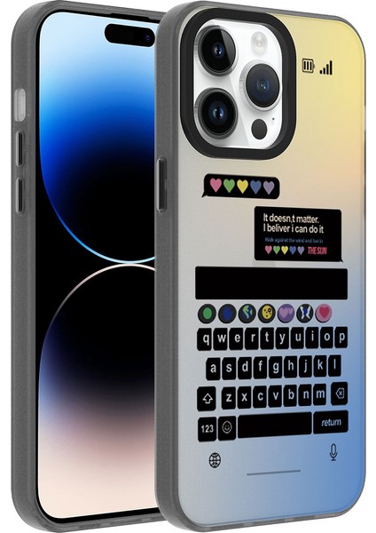 Apple iPhone 14 Pro Kılıf Desenli Iksp Dragon Sert Kapak-Klavye