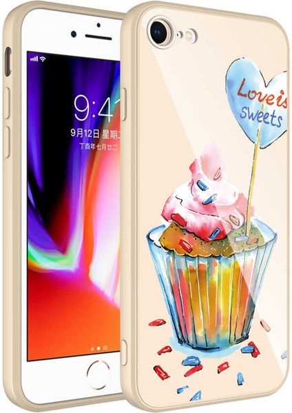 iPhone 7 Kılıf Kamera Korumalı Desenli Sert Silikon Iksp Epoksi Kapak-No8