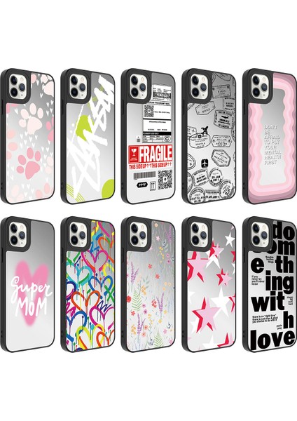Apple iPhone 11 Pro Kılıf Aynalı Desenli Kamera Korumalı Parlak Iksp Mirror Kapak-Pati