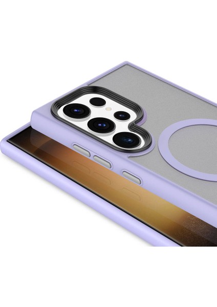 Galaxy S24 Ultra Kılıf Sert Pc Arka Yüzey Wireless Şarj Özellikli Iksp Flet Magsafe Kapak-Siyah fiyatları