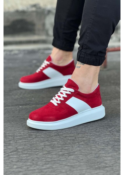 WG011 Kırmızı Süet Erkek Casual Ayakkabı