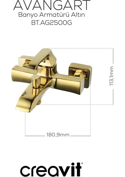 Avangart Banyo Armatürü Altın