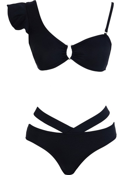 Saılors V Yaka Volanlı Bikini Takım